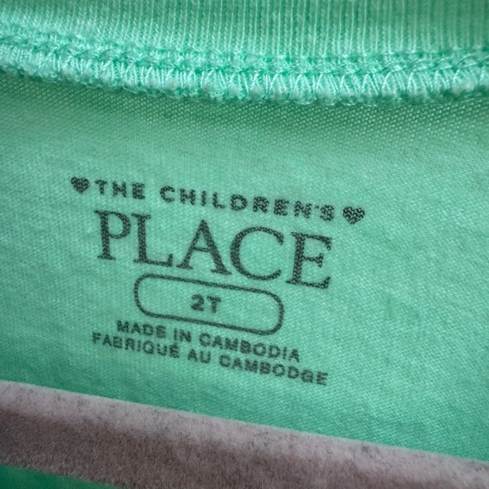 NWOT The Children's Place 2T Girls Green and Pink Ice Cream Short Sleeve Shirt